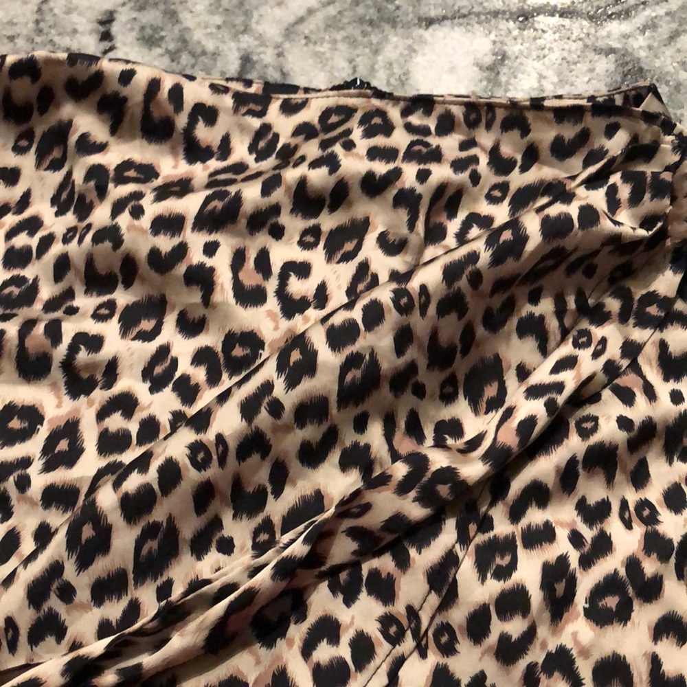 Leopard mini wrap skirt.